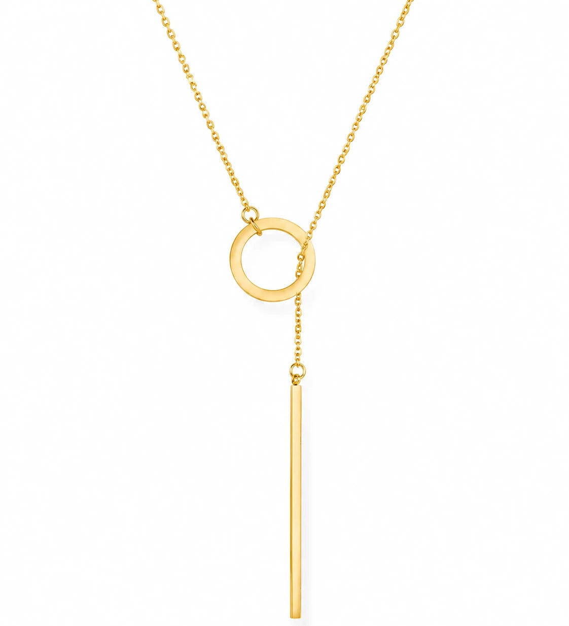 FLEURENZ ANGEL gold necklace on a white background