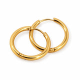 FLEURENZ HELEN gold hoop earrings on a white background