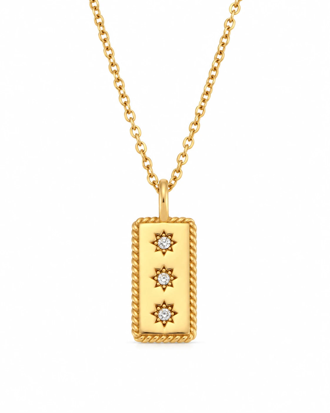 FLEURENZ LUZVIMINDA gold necklace on a white background