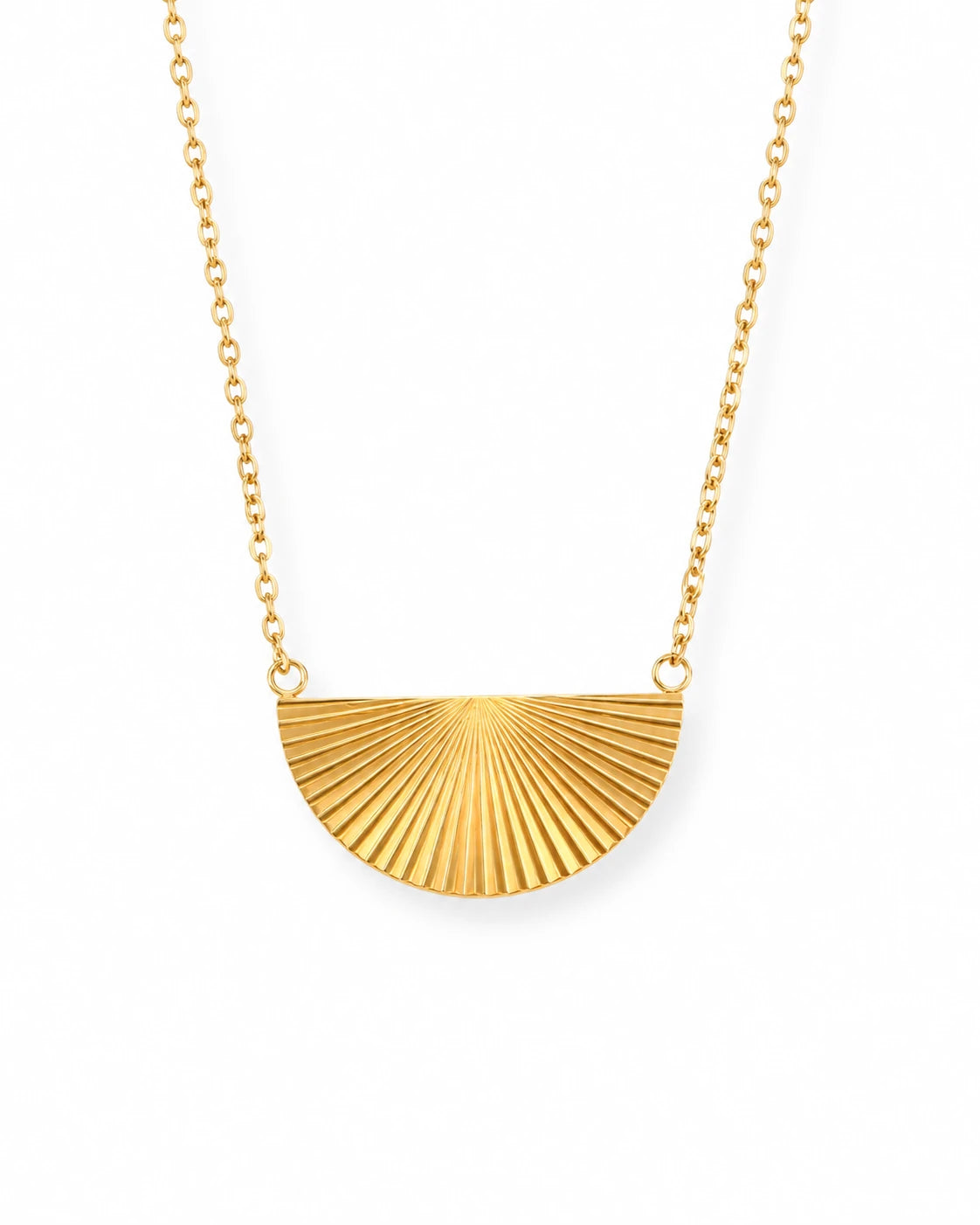 FLEURENZ PAM gold necklace on a white background