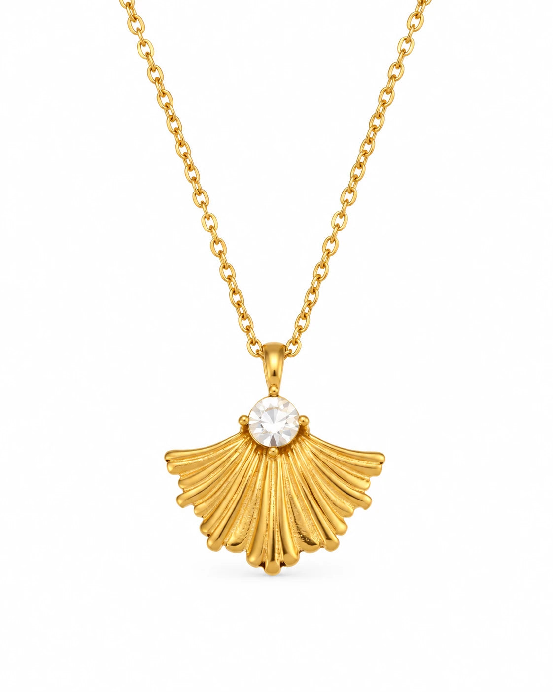 FLEURENZ PINAS gold necklace on a white background